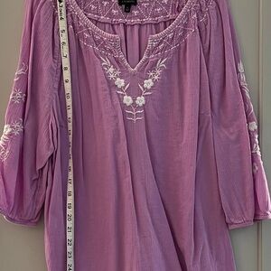 Talbots Lilac Embroidered Women's Popover